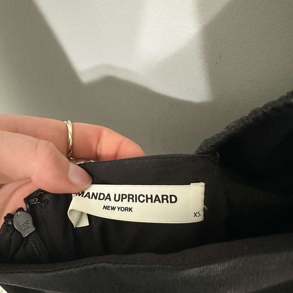 Amanda Uprichard Maisie Dress - Black/Leather - Picture 3 of 4